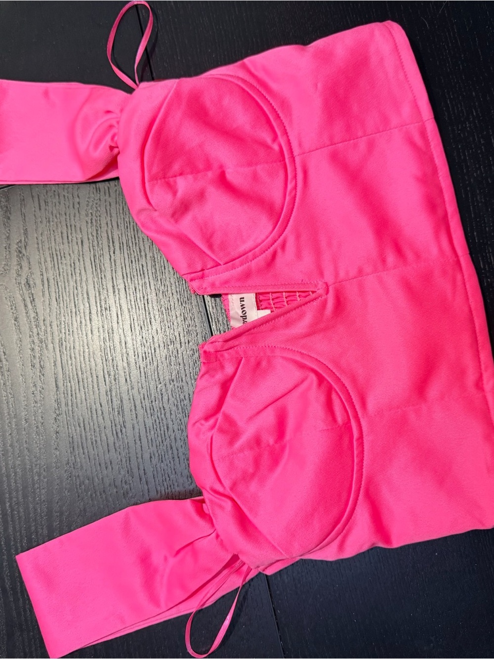 superdown Neon Pink Bustier Crop Top